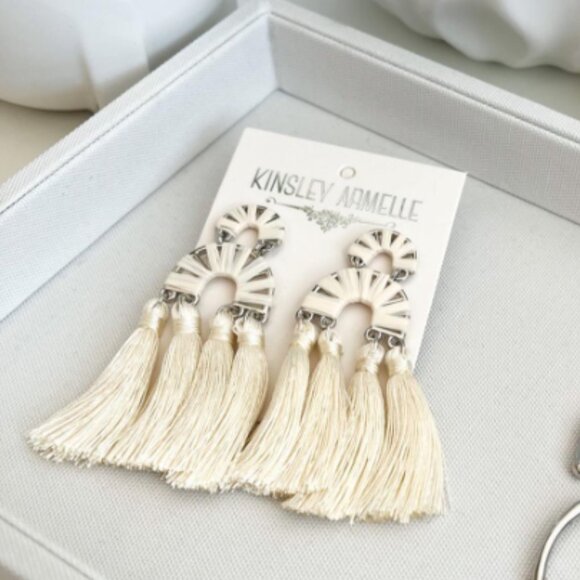 Kinsley Armelle Pavola Collection Silver Astriaea Earrings NWT - Picture 2 of 3